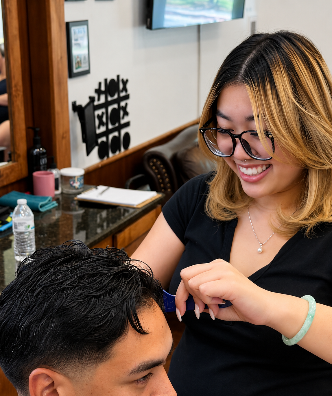 Six, Barber at Barbershop on Main